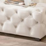 Button Tufted Velvet Rectangle Ottoman Bench - NH024892