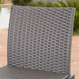 Outdoor Transitional 30-Inch Gray Wicker Barstools with Metal Frame - NH726003