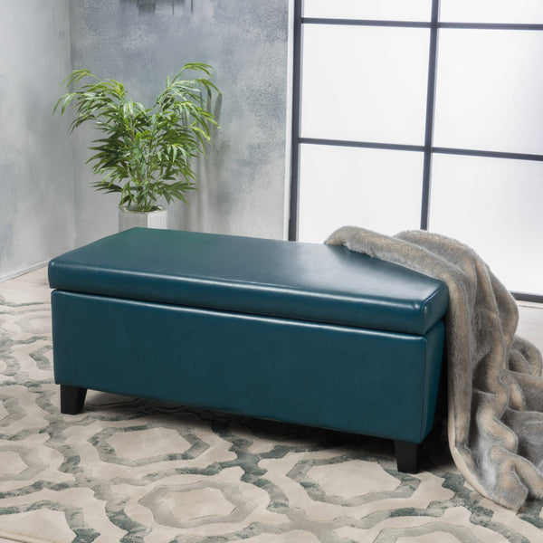 Rectangle Leather Storage Ottoman Bench - NH961003