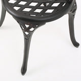 Traditional Outdoor 3-Piece Black with Bronze Cast Aluminum Bistro Set - NH080992