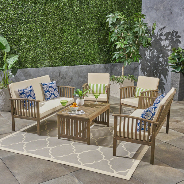 Outdoor 5-Piece Acacia Wood Sofa Set - NH970603