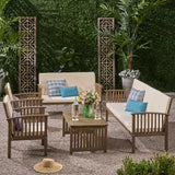 Outdoor 5 Piece Acacia Wood Conversational Set - NH891803