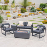 Outdoor Aluminum 4 Seater Chat Set with Fire Pit - NH304503