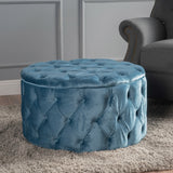 Aqua New Velvet Ottoman - NH677003