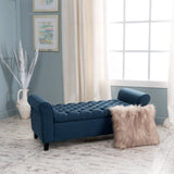 Rolled Arm Tufted Fabric Storage Ottoman Bench - NH328992