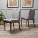 Fabric & Wood Finish Mid-Century Modern Dining Chairs (Set of 2) - NH120003