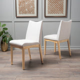 Fabric & Wood Finish Mid-Century Modern Dining Chairs (Set of 2) - NH120003