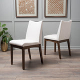 Fabric & Wood Finish Mid-Century Modern Dining Chairs (Set of 2) - NH120003