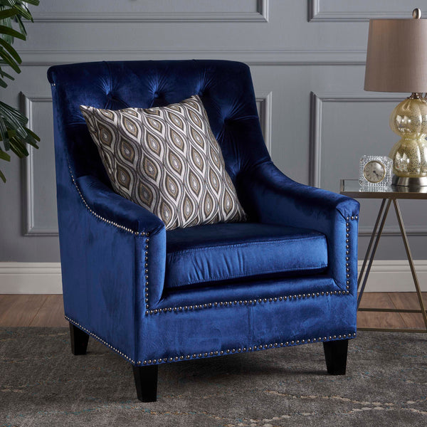 Tufted Back New Velvet Club Chair - NH843103