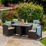 Outdoor Wicker 5Pc Dining Set w/ Water Resistant Cushions - NH798003