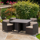 Outdoor Wicker 5Pc Dining Set w/ Water Resistant Cushions - NH798003