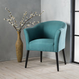 Mid-Century Modern Low Back Fabric Accent Chair with Tapered Legs - NH964992