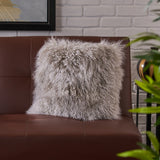 Shaggy Lamb Fur Square Throw Pillow - NH390303