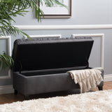 Tufted Fabric Storage Ottoman Bench - NH078692