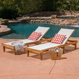 Outdoor Mesh and Wood Chaise Lounge (Set of 2) - NH694403