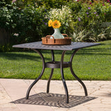 Outdoor Patina Copper Cast Aluminum Square Dining Table - NH376003