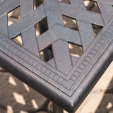 Outdoor Patina Copper Cast Aluminum Square Dining Table - NH376003