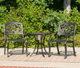 Outdoor 3 Piece Patina Copper Finish Cast Aluminum Bistro Set - NH776003