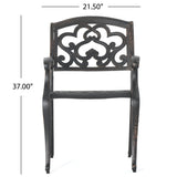 Outdoor 3 Piece Patina Copper Finish Cast Aluminum Bistro Set - NH776003