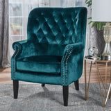 Tufted Back New Velvet Club Chair - NH062103