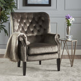 Tufted Back New Velvet Club Chair - NH062103