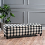 Fabric Rectangle Storage Ottoman Bench - NH307003