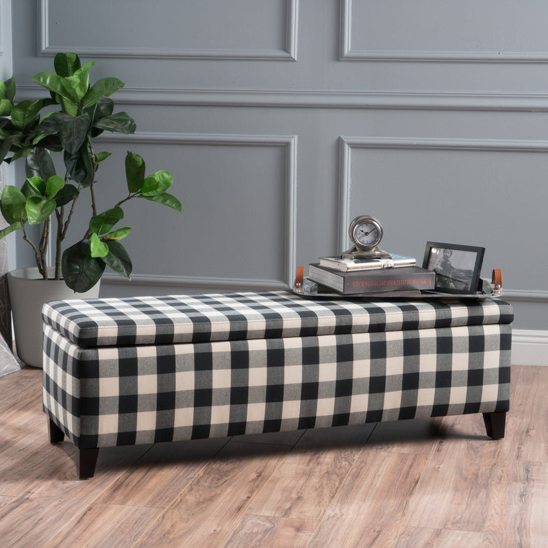 Fabric Rectangle Storage Ottoman Bench - NH307003