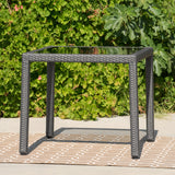 Outdoor Wicker Dining Table with Glass Top - NH308003