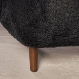 Furry Sheep Ottoman, Black - NH755503