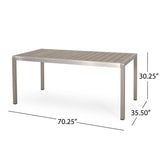 Outdoor Modern Aluminum Dining Table with Faux Wood Table Top - NH849013