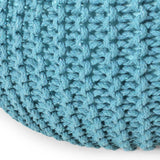 Modern Knitted Cotton Round Pouf - NH311413