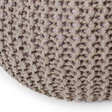 Modern Knitted Cotton Round Pouf - NH311413