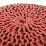 Modern Knitted Cotton Round Pouf - NH311413