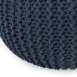 Modern Knitted Cotton Round Pouf - NH311413