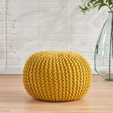 Modern Knitted Cotton Round Pouf - NH311413