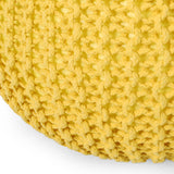 Modern Knitted Cotton Round Pouf - NH311413