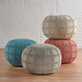 Handcrafted Modern Fabric Pouf - NH596992