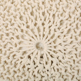 Modern Knitted Cotton Round Pouf - NH121413