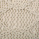 Modern Knitted Cotton Round Pouf - NH321413