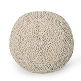 Modern Knitted Cotton Round Pouf - NH321413