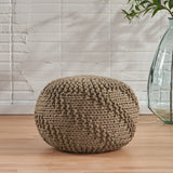 Fabric Hand Knit Pouf - NH107992