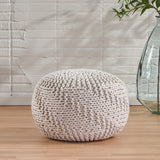 Fabric Hand Knit Pouf - NH107992