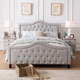 Fabric Fully Upholstered Queen Bed Set - NH211003