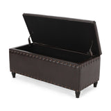 Bonded Leather Storage Ottoman - NH085113