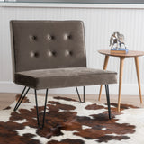 Modern Button Tufted Armless Velvet Accent Chair with Hairpin Legs - NH608003