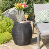 Outdoor Wicker 14.00-inch Barrel Side Table - NH928003