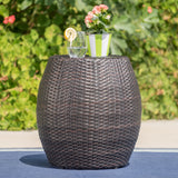 Outdoor Wicker 14.00-inch Barrel Side Table - NH928003