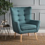 Mid Century Modern Dark Teal Fabric Accent Chair - NH887003