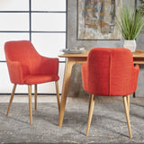 Mid Century Fabric Dining Chair with Wood Finished Metal Legs (Set of 2) - NH337103