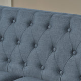 Petite Mid Century Modern Tufted Fabric Love Seat - NH758103